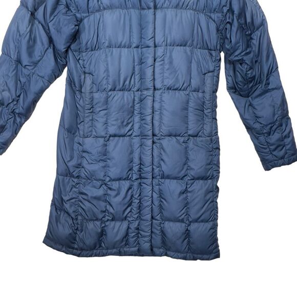 The North Face Down Puffer Jacket Women Blue Long Quilted Parka Small FLAWED - Picture 11 of 16